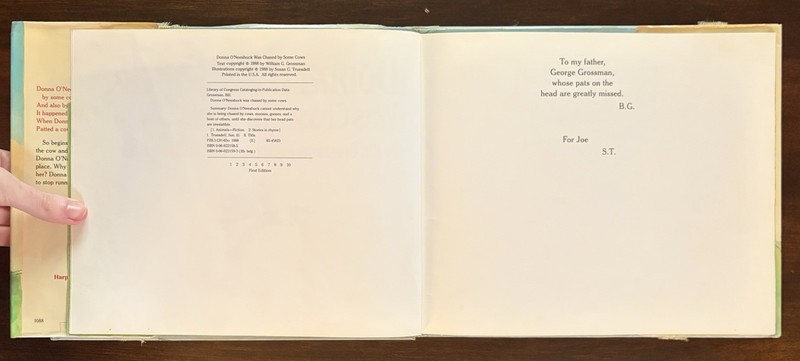 Donna O’Neeshuck Was Chased By Some Cows By Bill Grossman, 1988 First Edition gallery