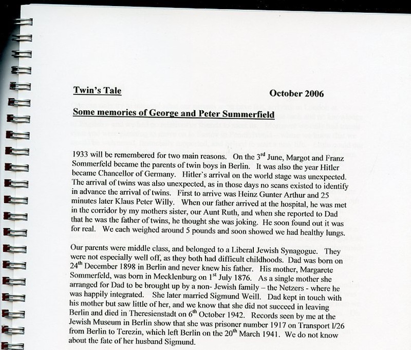 Twins Tale & My Story by Summerfield-During Hitler's Germany-WWII gallery
