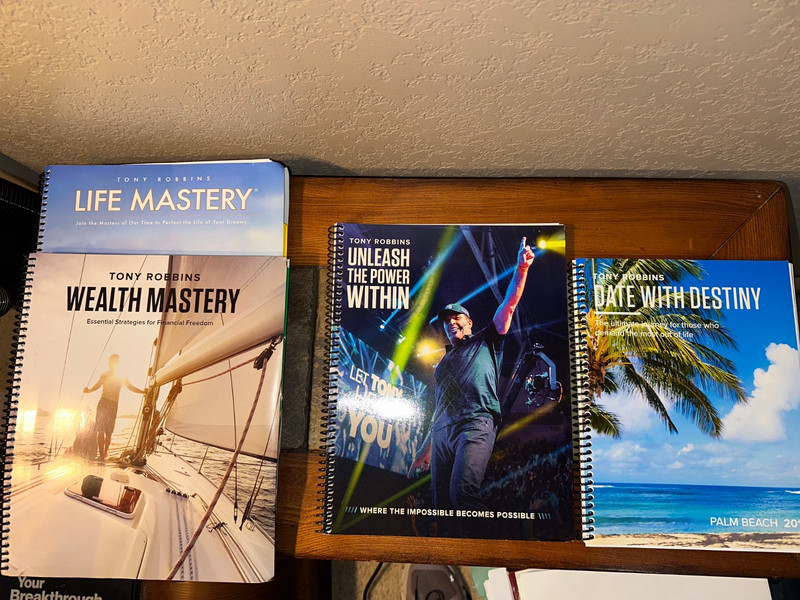 Tony Robbins Workbooks / Manuals Lot of 4. UPW, Date with Destiny, Wealth Mstry