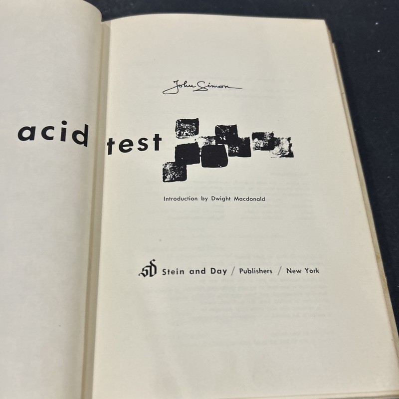 Acid Test, John Simon, Stein and Day, 1963, Hardcover gallery