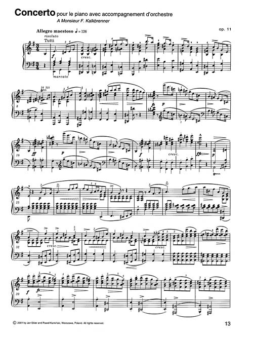 Pwm Edition Concerto No. 1 In E Minor Op. 11 – Version For One Piano Chopin Nati