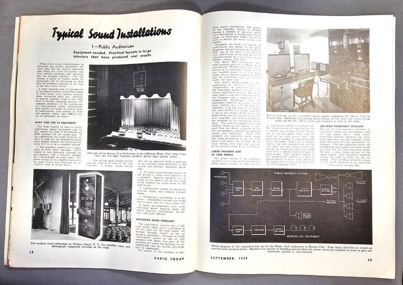 RADIO & TELEVISION TODAY MAGAZINE September 1939 VINTAGE ADS, Radio News, Tech gallery