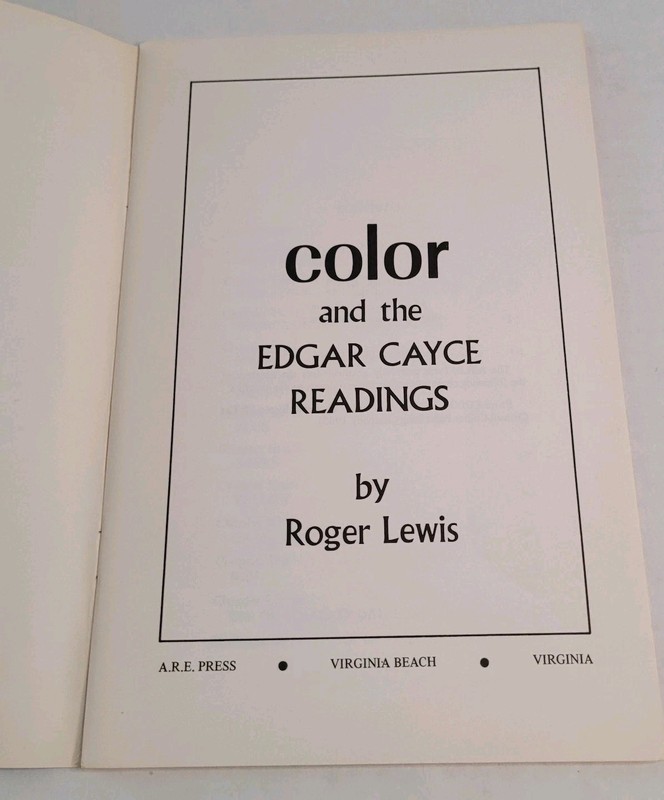 Color & Edgar Cayce Readings Roger Lewis 1973 Metaphysical Esoteric A.R.E. Press gallery