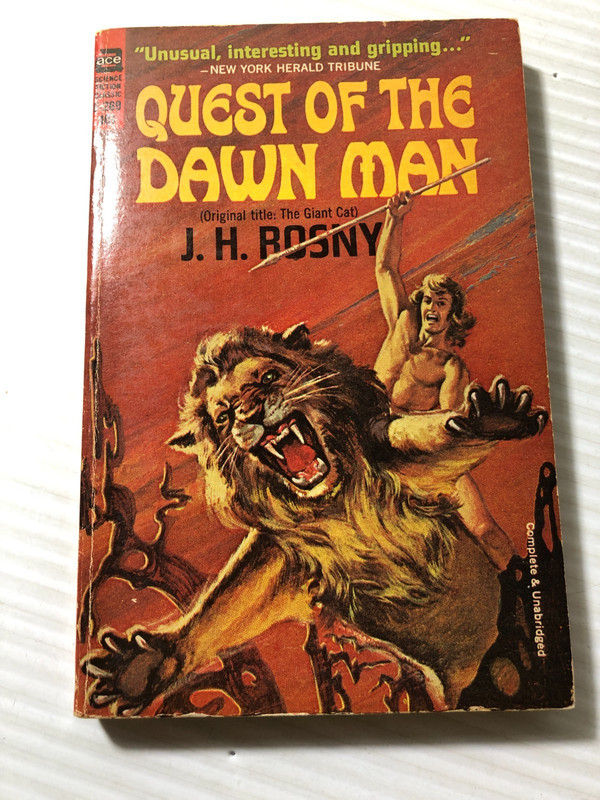 b J H Rosny QUEST of the DAWN MAN (The Giant Cat) ACE F-269 1960’s