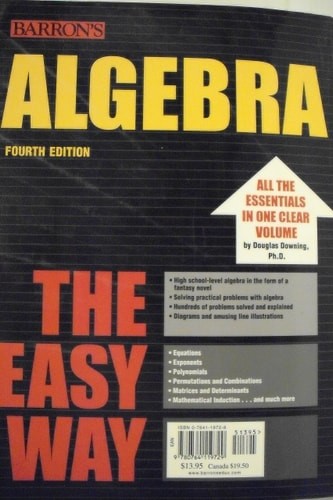 Algebra the Easy Way (Easy Way Series) by Downing, Douglas, Good Book