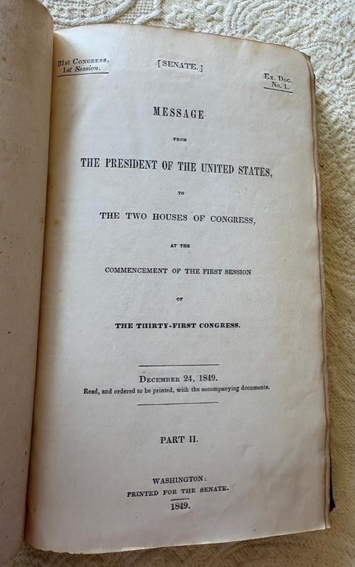 Message of the President part 2 1849 11 fold out maps MI, WI, IL, IN and FL gallery