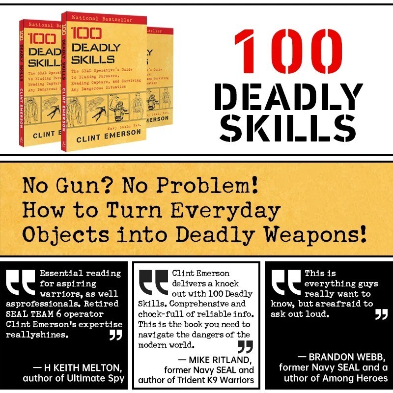 100 Deadly Skills Clint Emerson Navy SEAL Escape Capture Survival Guide Book,,.. gallery