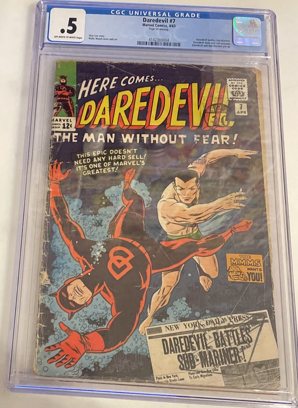 Daredevil #7 CGC 0.5 Marvel Comics April 1965 1st app Daredevil in red costume