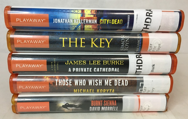 Lot of 5 Mystery Suspense Thriller PLAYAWAY Audiobooks – DECTECTIVES CRIMES