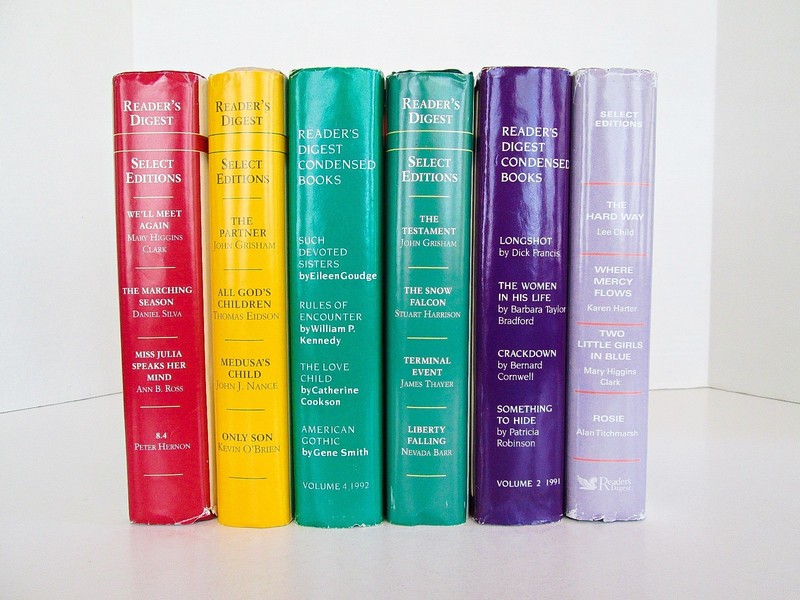 Lot of 6 Readers Digest Condensed Select Hardcover Books Multicolr Staging Decor