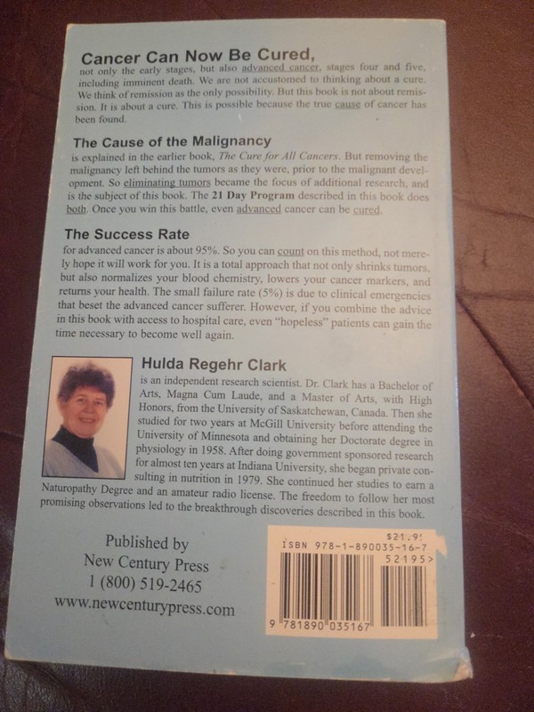 Cure for All Advanced Cancers by Hulda Regehr Clark (1999, Trade Paperback) gallery