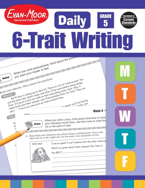 Evan-Moor Daily 6-Trait Writing, Grade 5 Homeschool and Classroom Resource W…