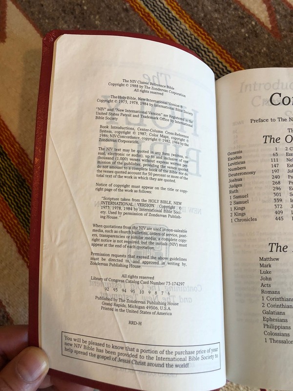 Holy Bible NIV Reference Edition Zondervan Red Letter 1984 Red Bonded Leather gallery