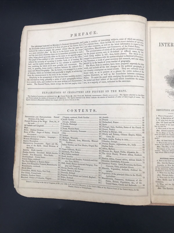 1851 Mitchell's Modern Geography w/ 40 Maps Intermediate or Secondary School gallery