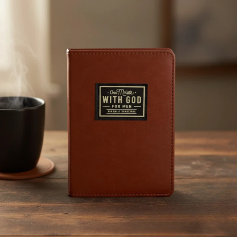 One Minute with God for Men – 365 Devotions (Brown Faux Leather) Fast ship