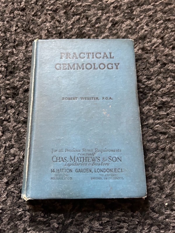 Vintage Practical Gemmology by Robert Webster F.G.A. Hardback Gemology Book