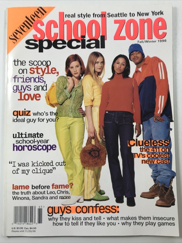 SEVENTEEN magazine Fall/Winter 1996-Fashion makeup hair Clueless cast NO LABEL