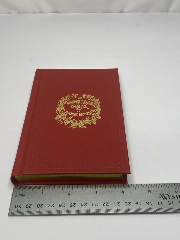 A Christmas Carol Charles Dickens Hardcover Red Gold Gilt Edge Pocket Edition⁠ gallery