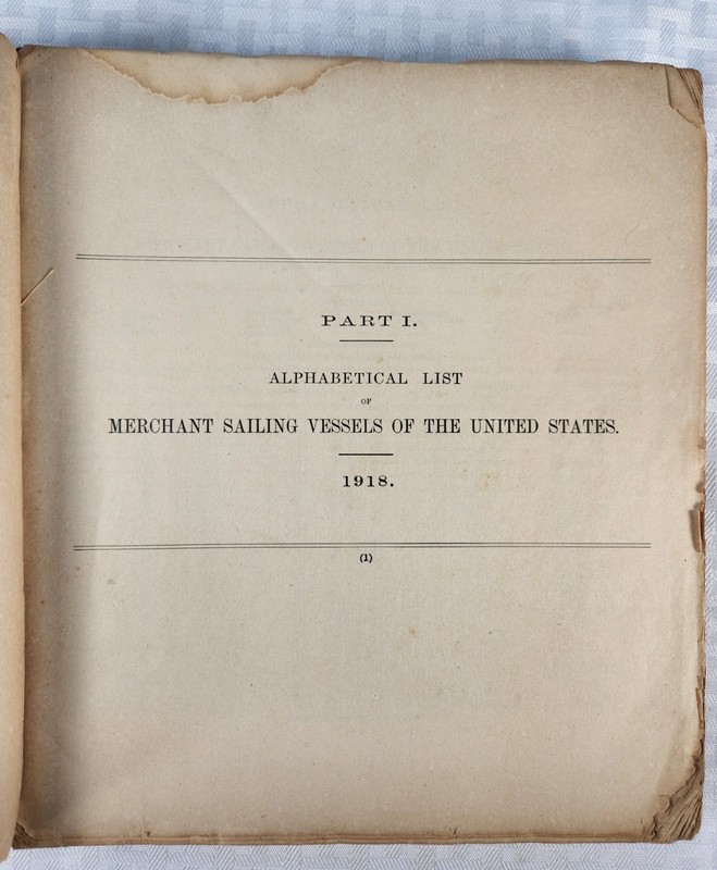 1918 Merchant Vessels of the U.S. ~ Steam, Sailing, Government ~ U.S. NAVY Ships