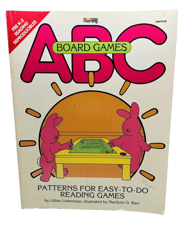 ABC Board Games~Patterns for Easy-To-Do Reading Games by Lillian Lieberman F1 14