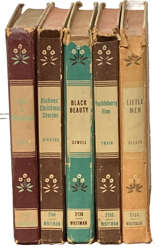 Vintage Antique Set of 5 Whitman Publishing Co Classic Books 1935/40s
