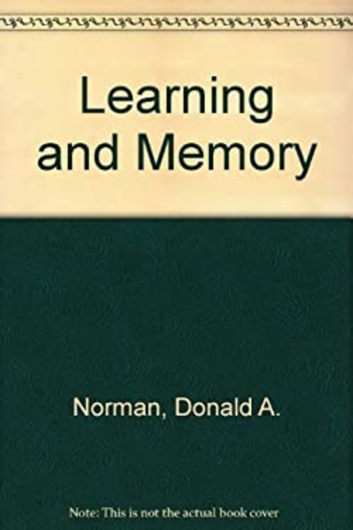 Learning and Memory Hardcover Donald A. Norman