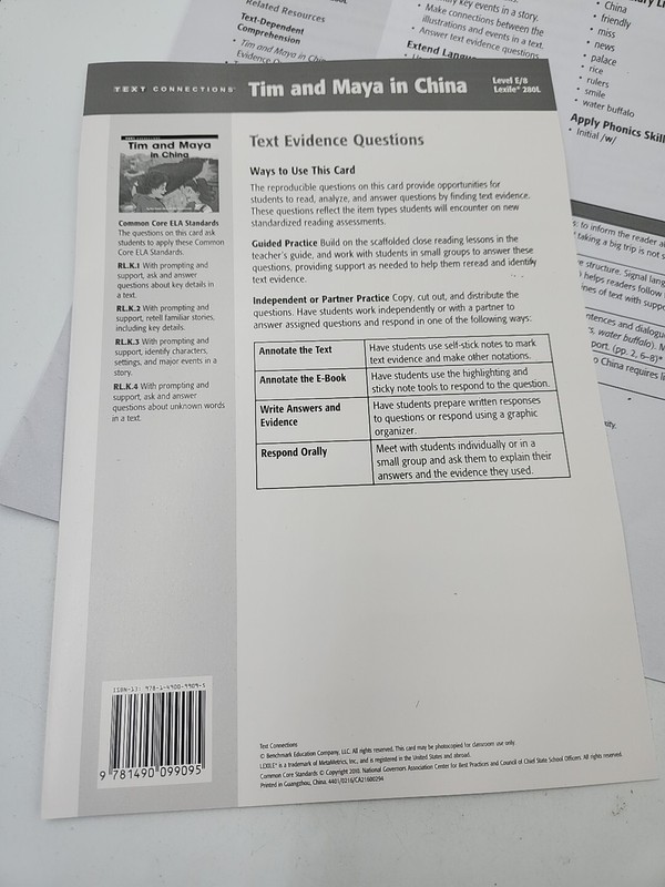 Benchmark Education Text Connections E/8 (6) "Tim And Maya In China" Homeschool gallery