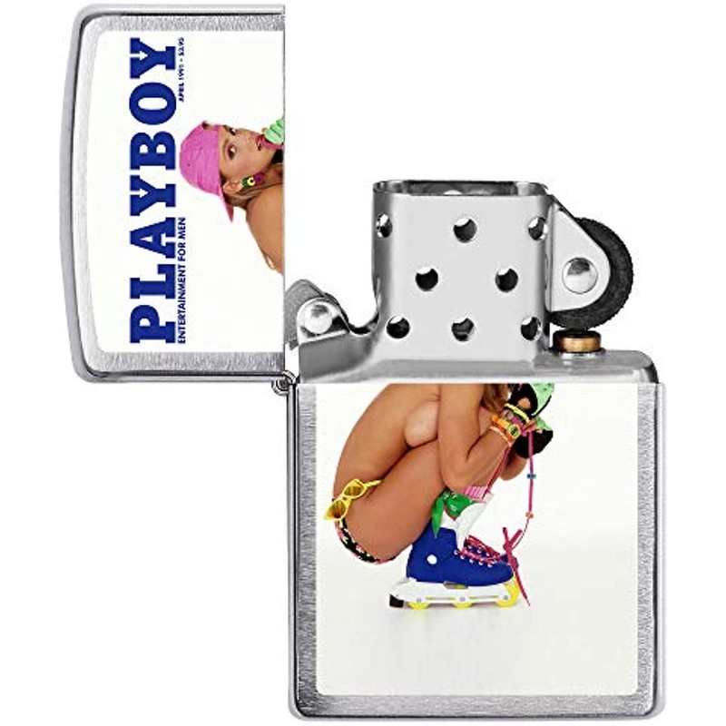 Zippo Playboy April 1991 Cover Satin Chrome Windproof Lighter NEW RARE gallery