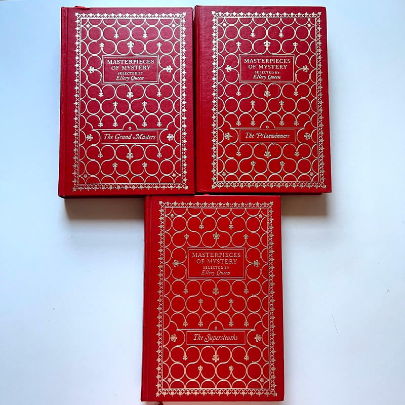 Masterpieces of Mystery 3 Volumes Ellery Queen Red Leatherette HC Vintage lot gallery
