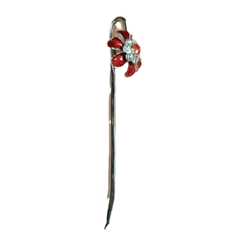 Bookmark / Letter Opener, Page Marker Metal Tone Floral Design 5-1/2″ in Vintage