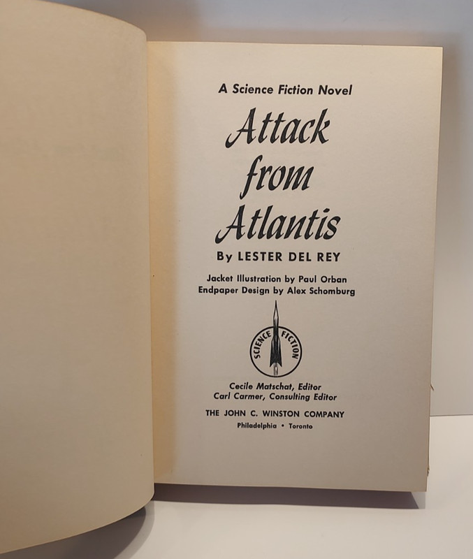 Attack from Atlantis by Lester Del Rey 1953 Winston 1st Edition Kenneth Fagg gallery
