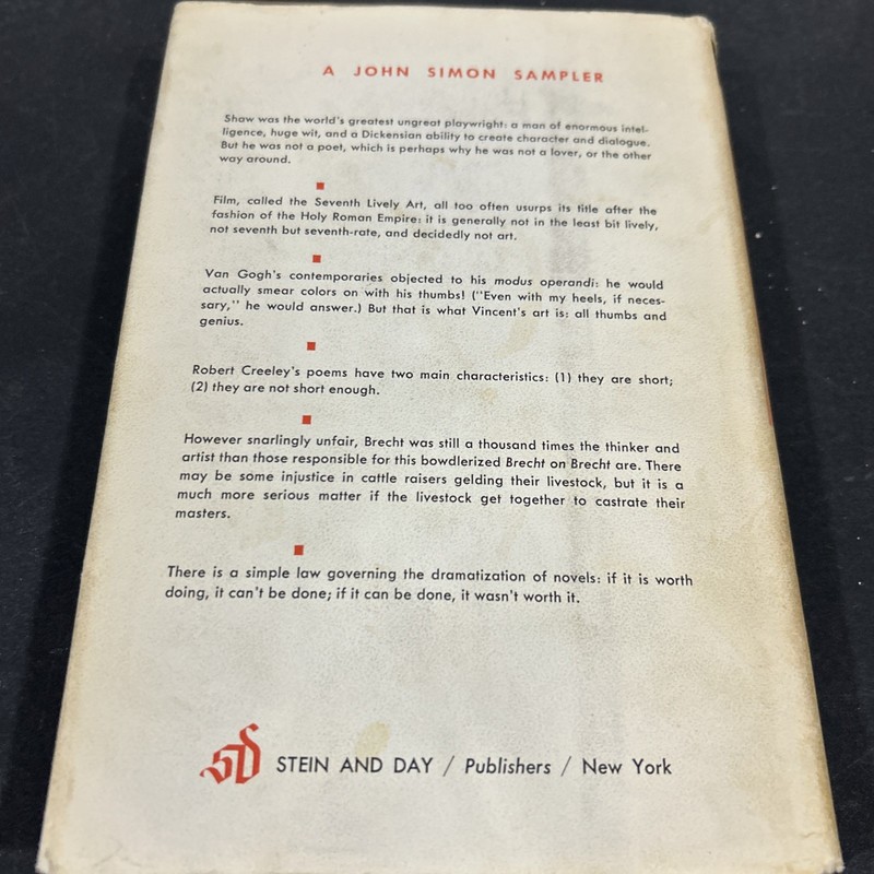 Acid Test, John Simon, Stein and Day, 1963, Hardcover gallery