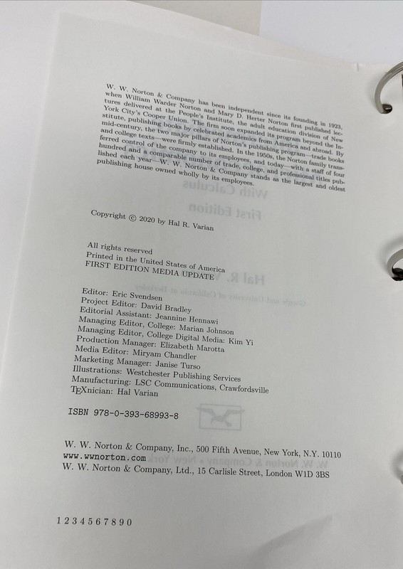 Intermediate Microeconomics with Calculus a Modern Approach Hal Varian RINGBOUND gallery