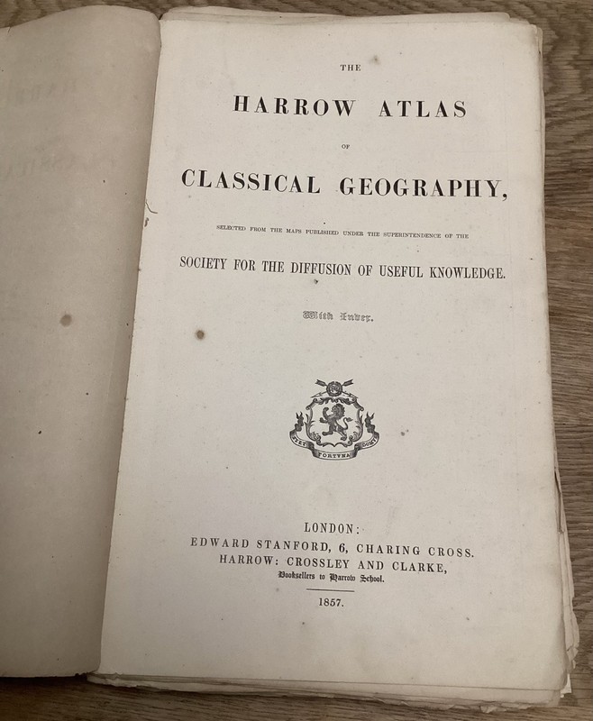 THE HARROW ATLAS OF CLASSICAL GEOGRAPHY 23 MAPS PUBLISHED EDWARD STANFORD 1857 gallery