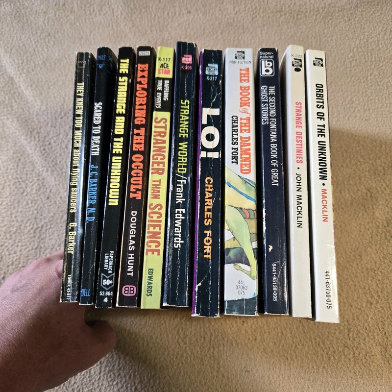 Vintage Lot of 11 Occult/Paranormal PBs, They Knew Too Much About Flying Saucers