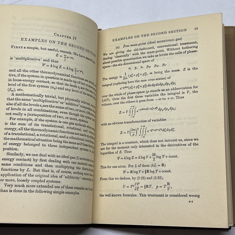 1948 SCHRODINGER 'STATISTICAL THERMODYNAMICS gallery