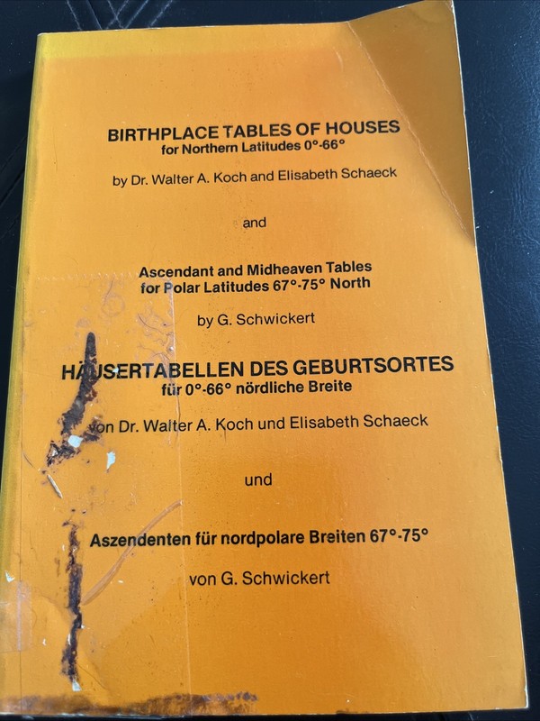 Birthplace Tables of Houses for Northern Latitudes 0°-66° by Dr. Walter A. Koch gallery