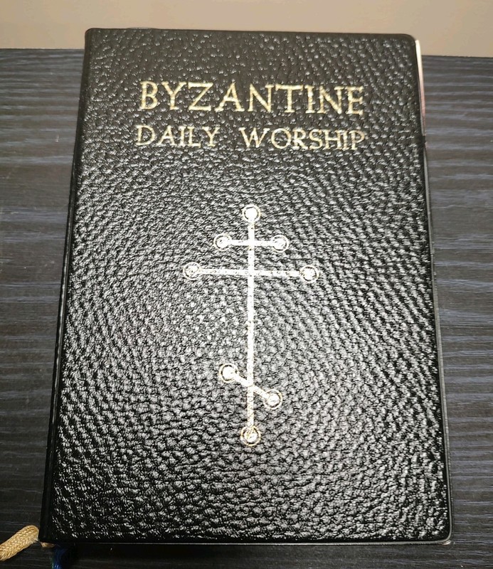 BYZANTINE DAILY WORSHIP by Jose De Vinck & Joseph M. Raya 1969 Leather Cover