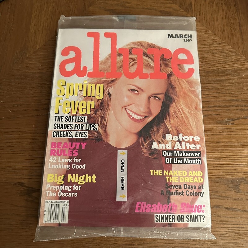 SEALED New Allure magazine March 1997 Elisabeth Shue Fashion Beauty Models