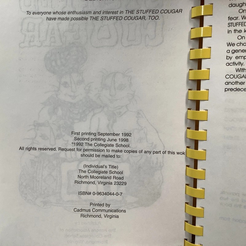 NEW - The Stuffed Cougar, Too Cookbook Collegiate School - Richmond VA gallery