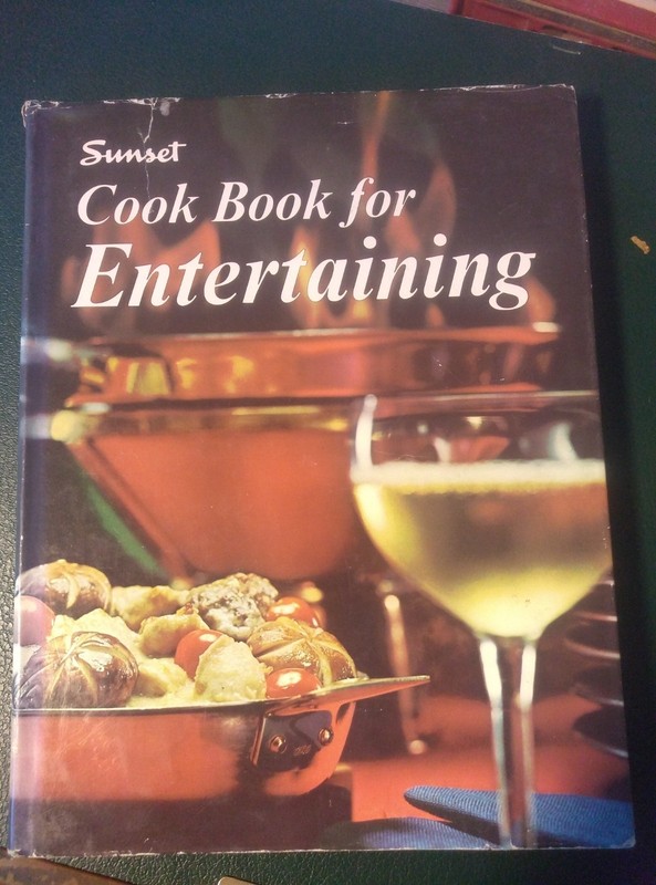 Vintage Sunset Cook Book for Entertaining 1968 Hardcover First Edition Dust Jack