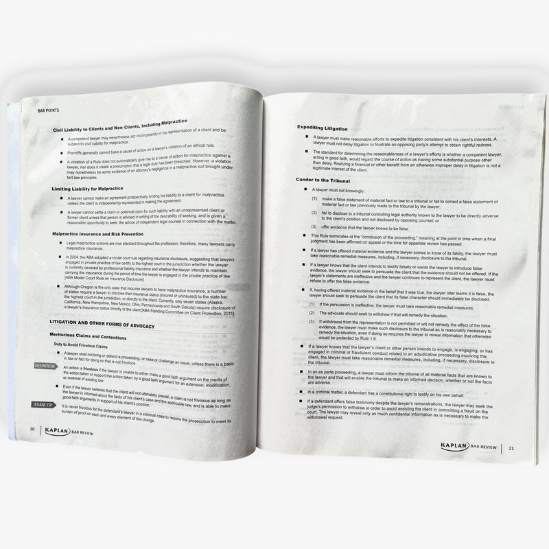 Kaplan Bar Review MPRE Course Materials Study Guide Bar Points 2022 Law Student gallery