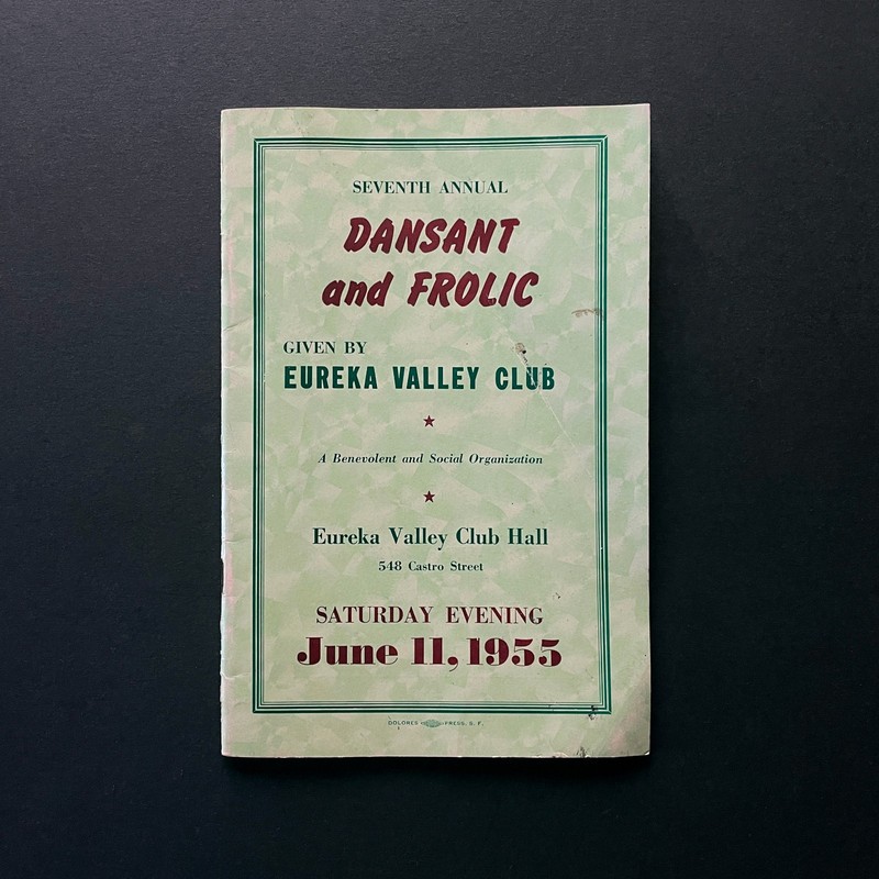 1955 Eureka Valley Club Booklet • The Castro Noe Valley Businesses San Francisco