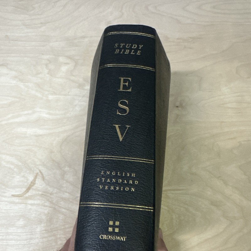 ESV Study Bible Genuine Leather, Black Leather Esv Esv Bibles