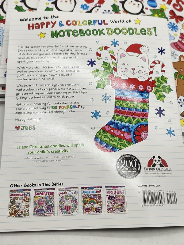 x8 Jess Volinksi Notebook Doodles Christmas Paperback Notebook Doodles Lot Of 8 gallery