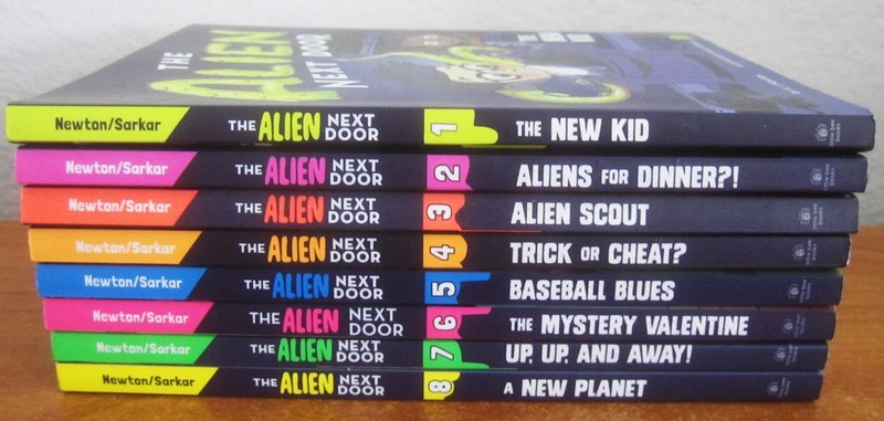 LOT OF 8 THE ALIEN NEXT DOOR CHAPTER BOOKS #1-8 by A. I. NEWTON