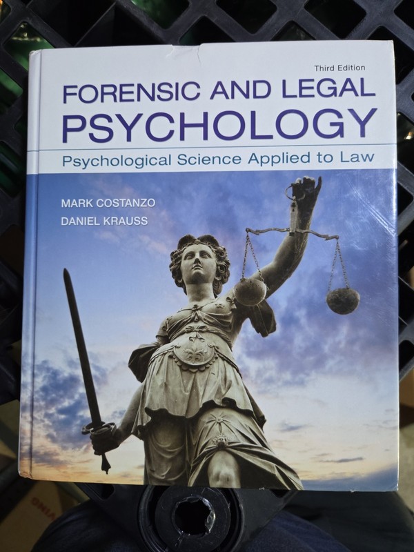 Forensic and Legal Psychology: Psychological Science Applied to Law – VERY GOOD
