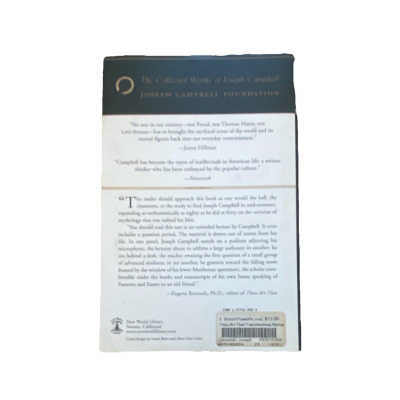 Joseph Campbell Thou Art That Hardcover New World Library Religious Metaphor gallery