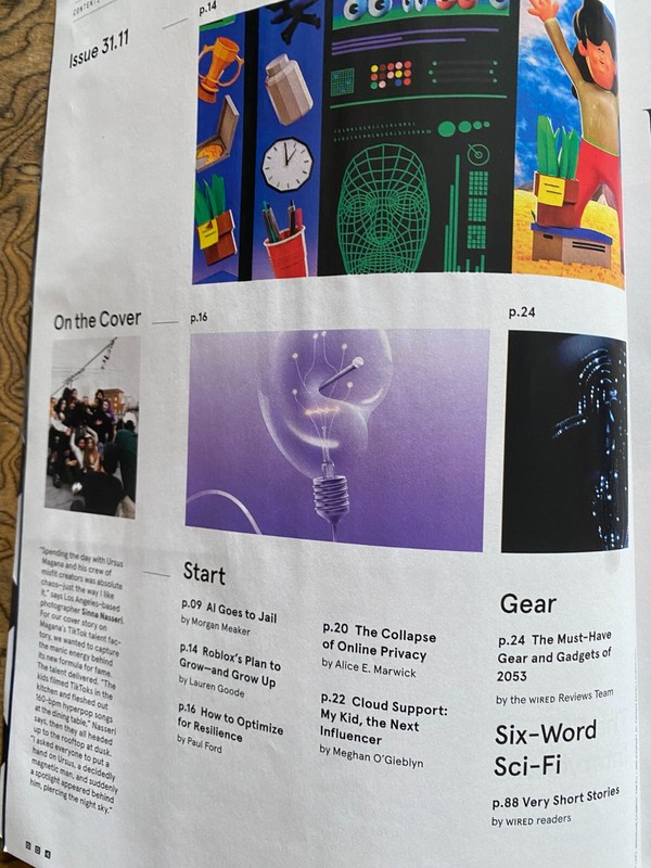 Wired Magazine Nov 2023 TikTok Aging Ukraine Taiwan AI Sundar Pichai Privacy gallery