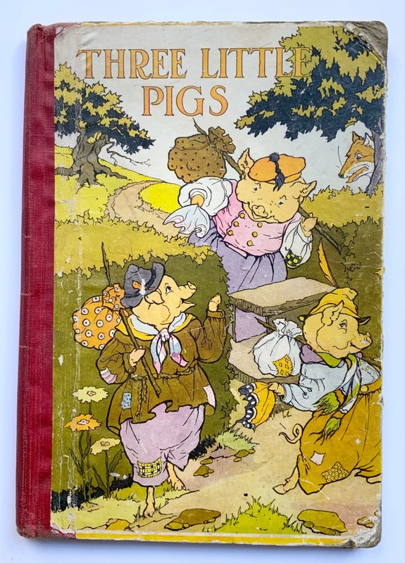 THREE LITTLE PIGS Hardcover Book c1935 – John Rea Neill – David McCay